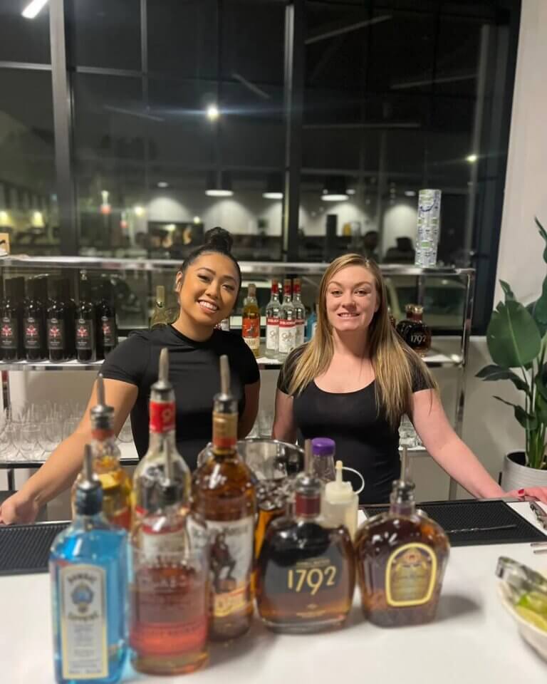 Full Circle Event Solutions team at a catered event